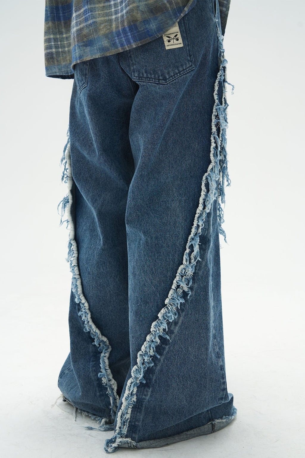 RELABEL Split Heavy-Distressed Washed Denim Pants