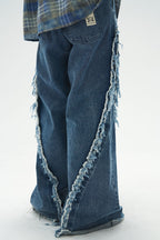 RELABEL Split Heavy-Distressed Washed Denim Pants