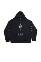 ULIPERY Distressed USB Graphic Hoodie