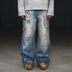 DND4DES Cartoon Chain Wide-Leg Jeans