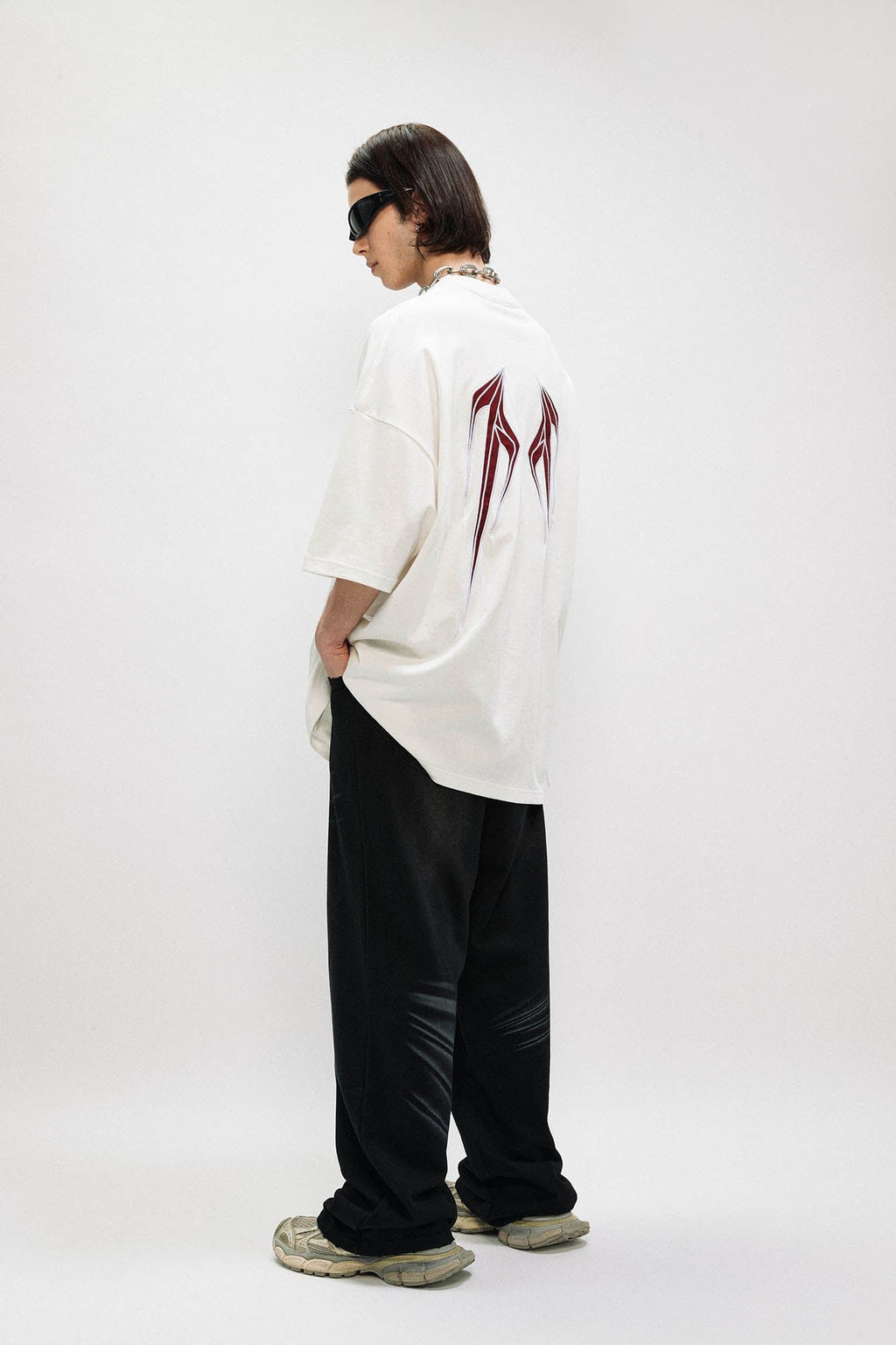 OVDY Wing Embroidered Patch Oversized T-Shirt