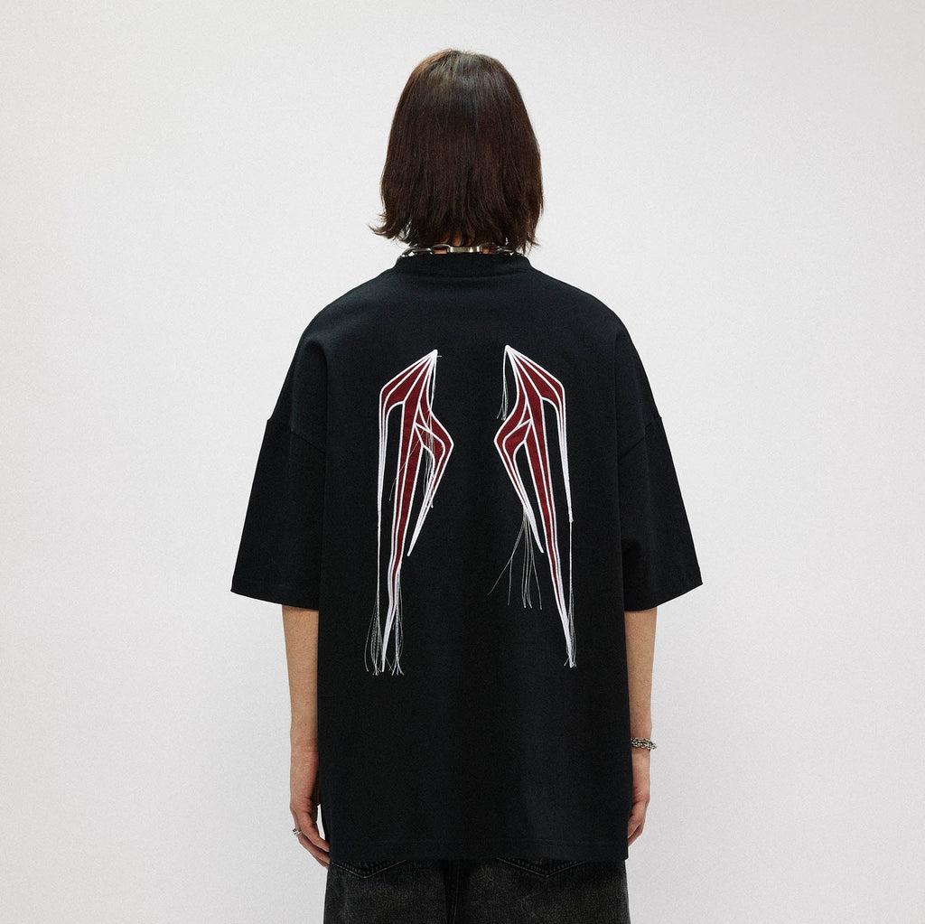 OVDY Wing Embroidered Patch Oversized T-Shirt