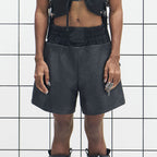 455EMBLE Layered Boxing PU Shorts