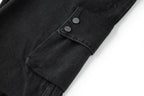 BONELESS Distressed Multi-Pocket Drawstring Cargo Jeans