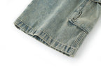 BONELESS Distressed Multi-Pocket Drawstring Cargo Jeans