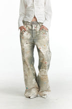 DND4DES×Faychui Distressed Gem&Lace Jeans
