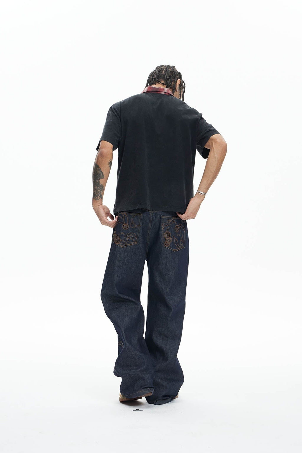 DND4DES Embroidered Snake Double Knee Jeans