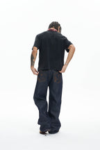 DND4DES Embroidered Snake Double Knee Jeans