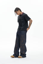 DND4DES Embroidered Snake Double Knee Jeans