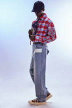 REDH Patch Washed Straight-Leg Jeans