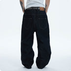 DND4DES Asymmetric Button-Fly Spliced Baggy Jeans