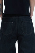 DND4DES Asymmetric Button-Fly Spliced Baggy Jeans