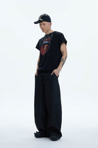 DND4DES Punk Fanged Lips Distressed Tee