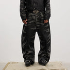 DND4DES Studded Tiger Stripe Baggy Jeans