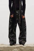 DND4DES Studded Tiger Stripe Baggy Jeans