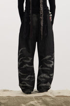 DND4DES Studded Tiger Stripe Baggy Jeans