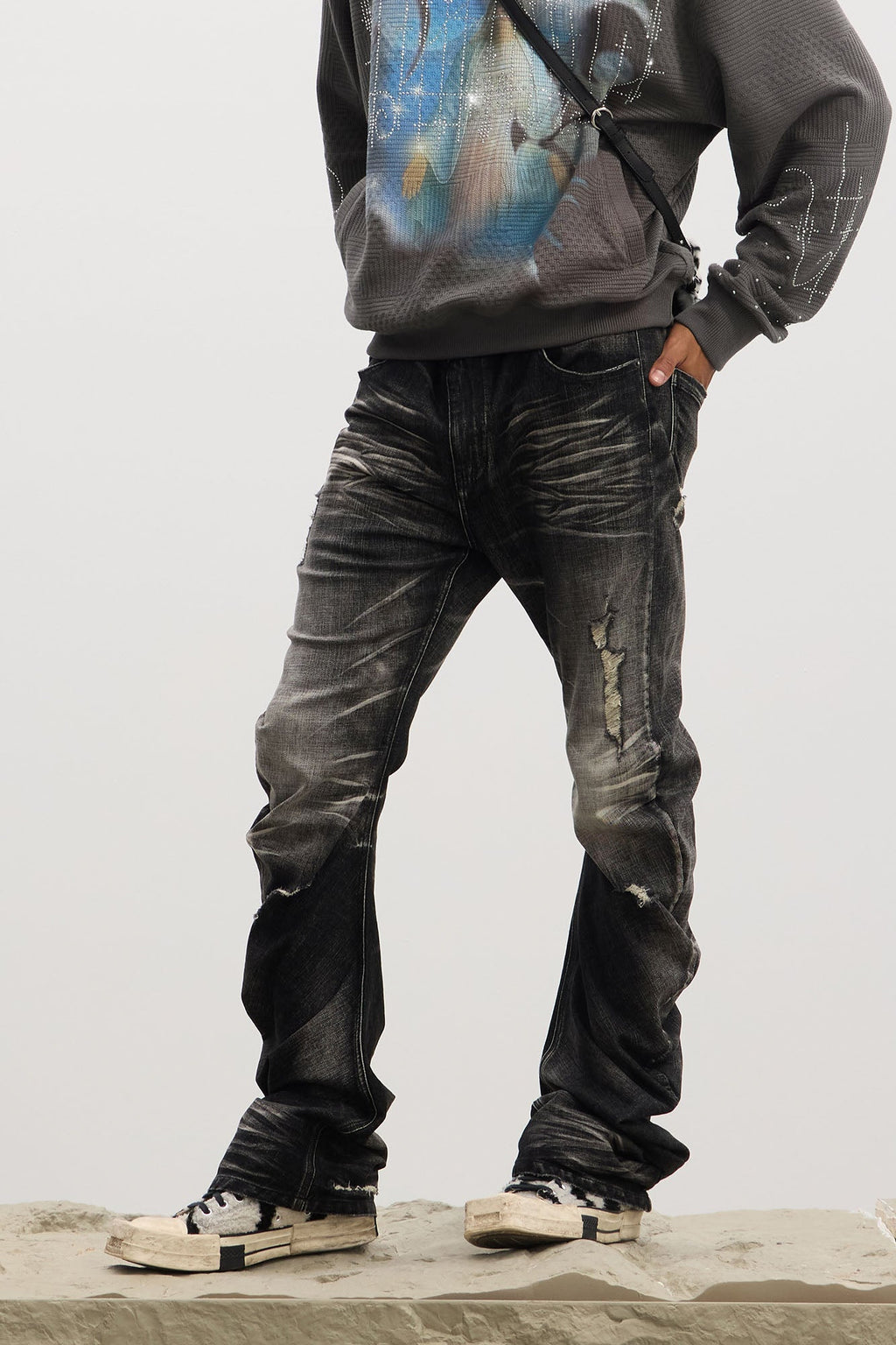 DND4DES Dirty Fit Whiskered Stack Jeans