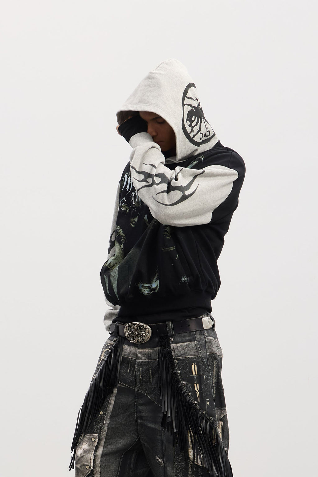 DND4DES Rockstar Full-Print Contrast Hoodie