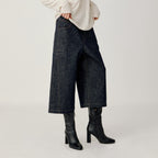 OPICLOTH Essential Stitched Cropped Raw Jeans
