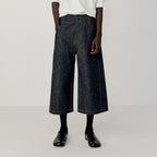 OPICLOTH Essential Stitched Cropped Raw Jeans