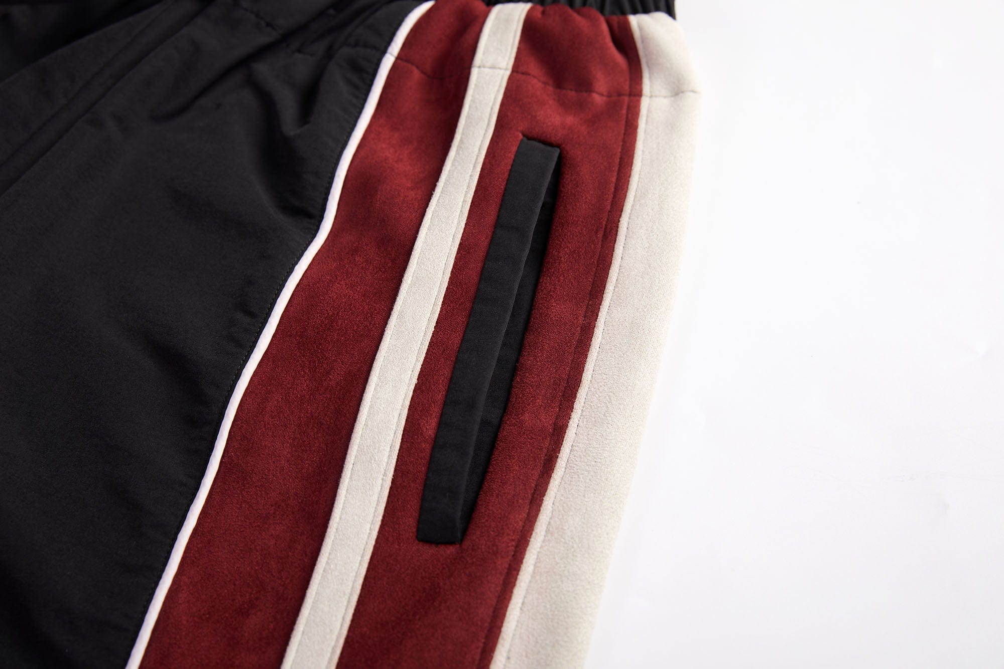 ERROR CODE ROBOT Diagonal Stripe Suede Track Pants