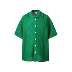 ME DA IGUAL Essential Striped Mesh Button-Up Half Shirt