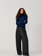 OPICLOTH Herringbone Pleated Wool-Blend Trousers