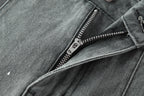 BONELESS Washed Sprinkle Pleated Knee Cargo Jeans