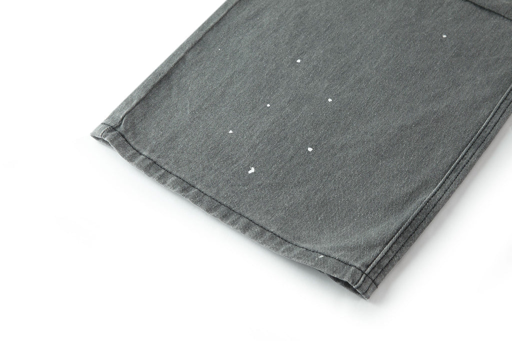 BONELESS Washed Sprinkle Pleated Knee Cargo Jeans