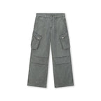 BONELESS Washed Sprinkle Pleated Knee Cargo Jeans