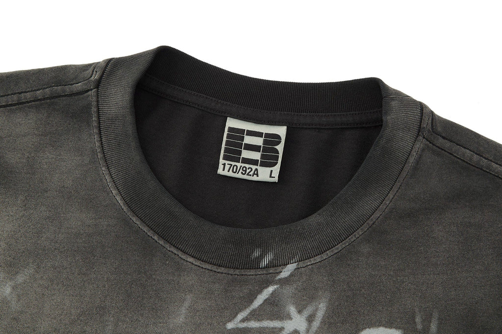 BONELESS Graffiti Distressed Washed T-Shirt