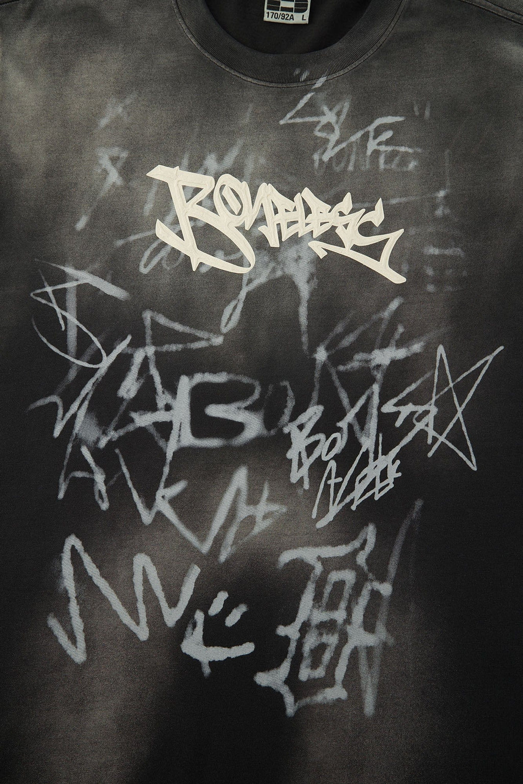 BONELESS Graffiti Distressed Washed T-Shirt