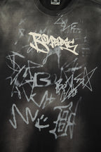BONELESS Graffiti Distressed Washed T-Shirt