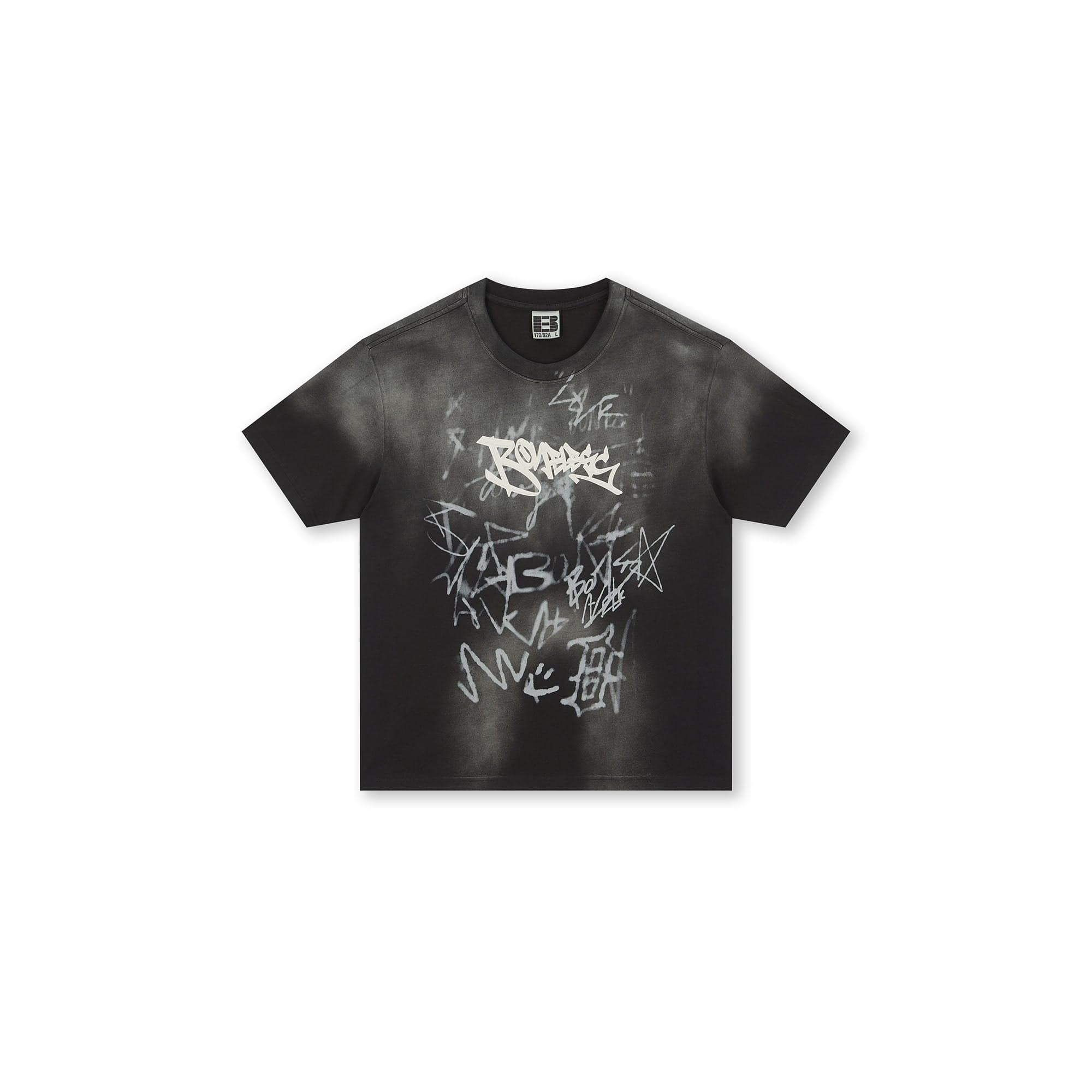 BONELESS Graffiti Distressed Washed T-Shirt