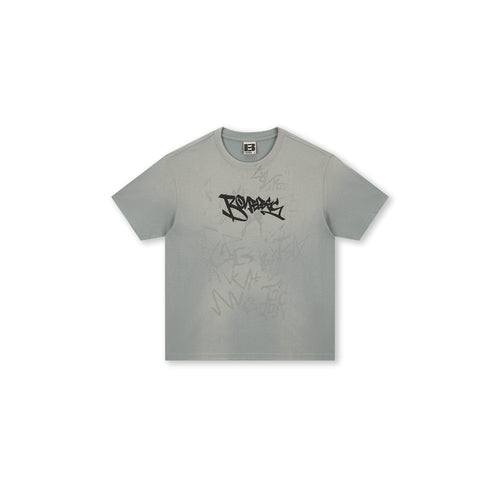 BONELESS Graffiti Distressed Washed T-Shirt