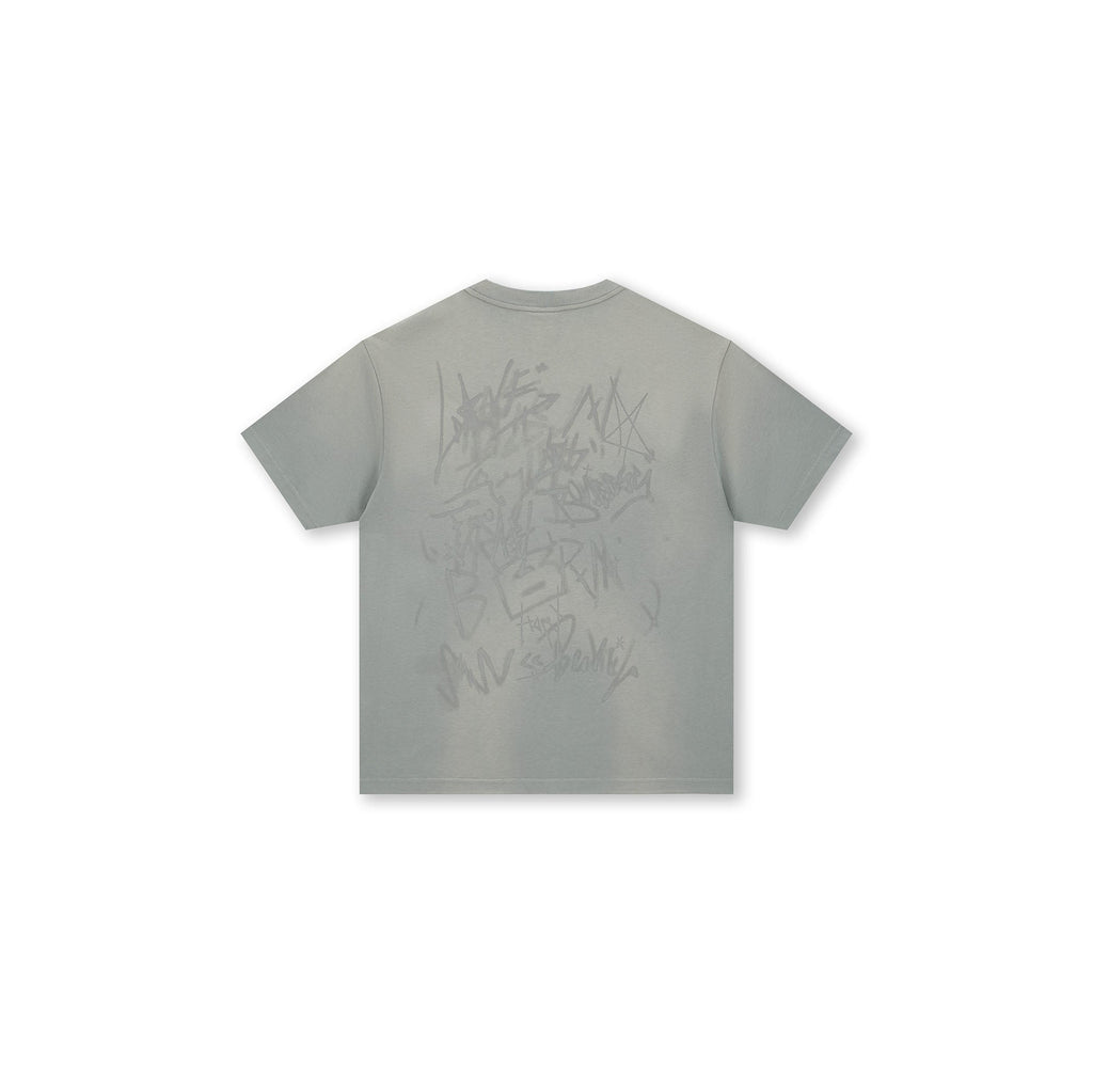 BONELESS Graffiti Distressed Washed T-Shirt