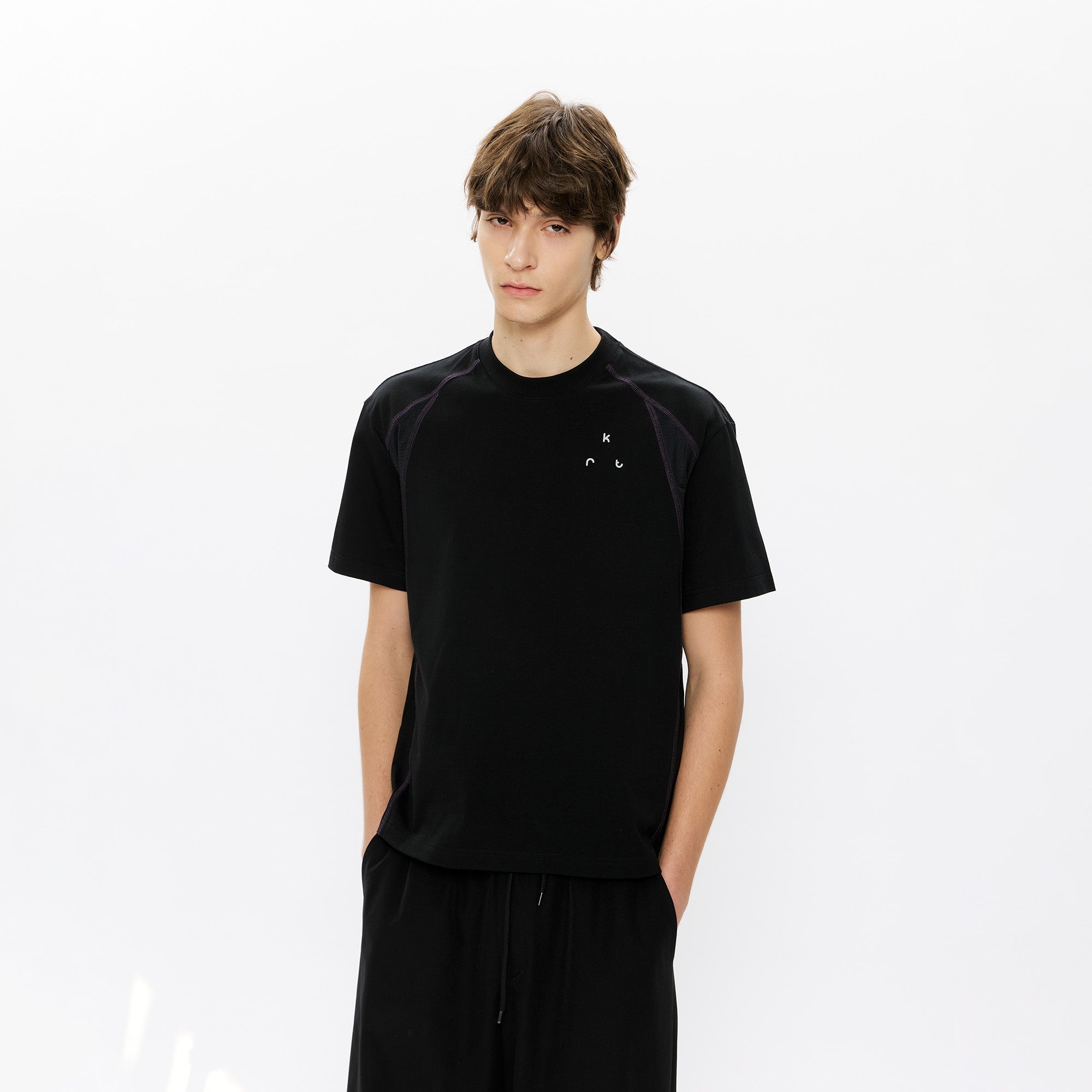 KREATE Contrast Saddle-Stitch Knit Tee
