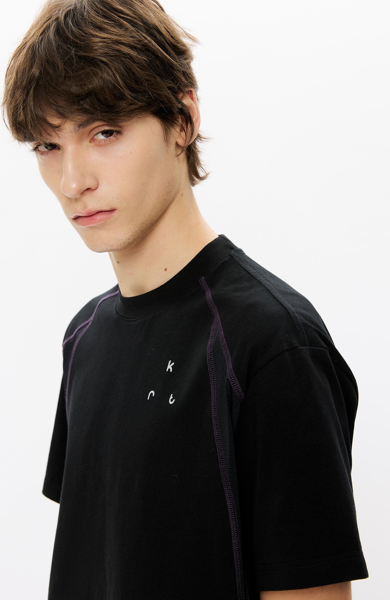 KREATE Contrast Saddle-Stitch Knit Tee