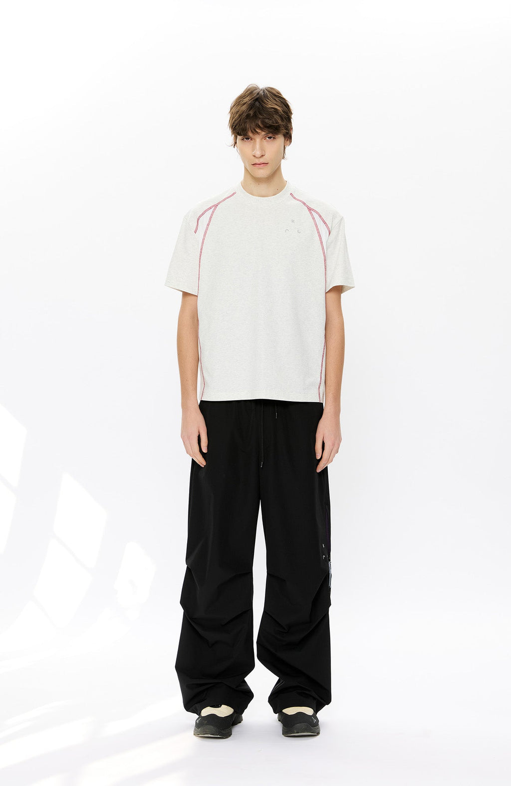 KREATE Contrast Saddle-Stitch Knit Tee