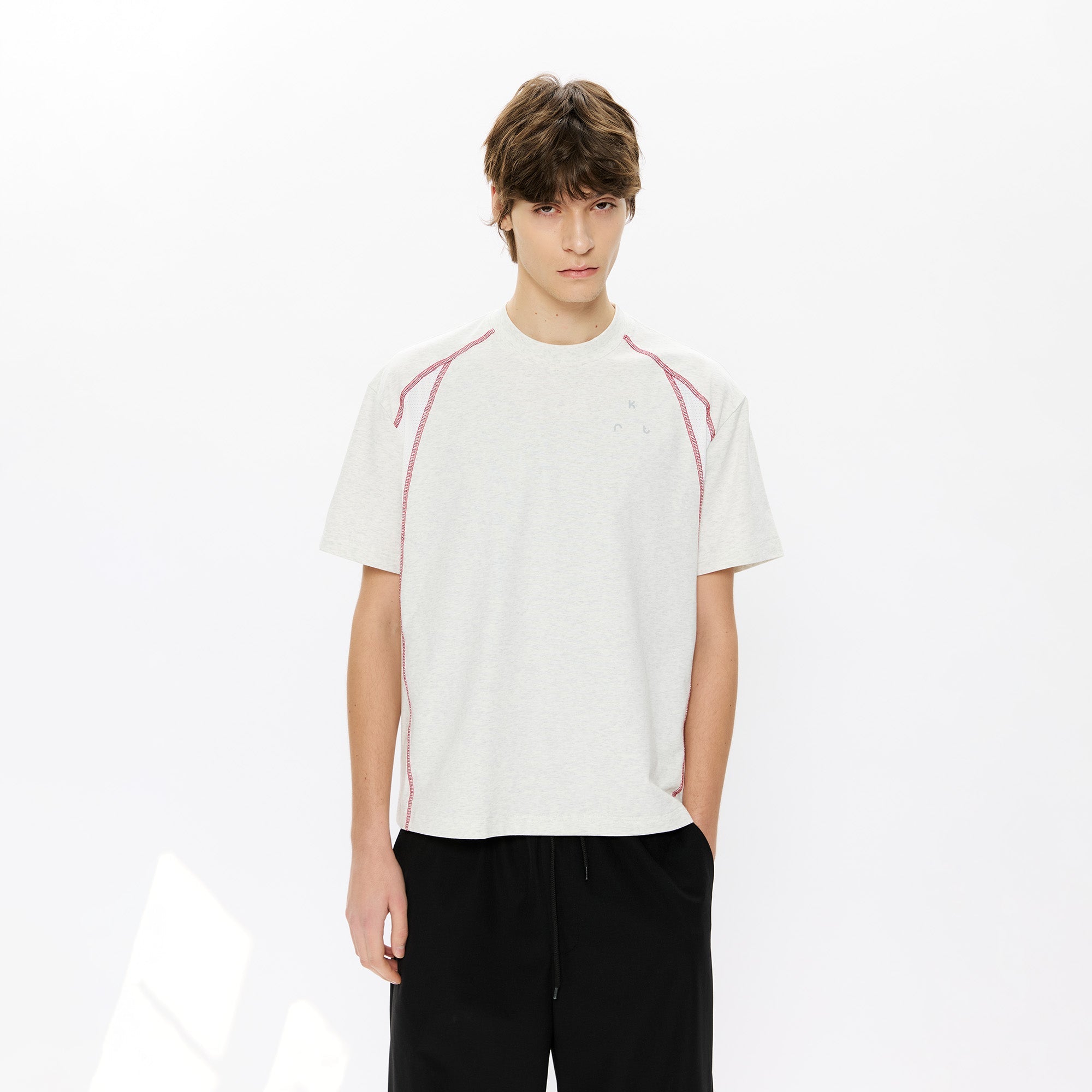 KREATE Contrast Saddle-Stitch Knit Tee