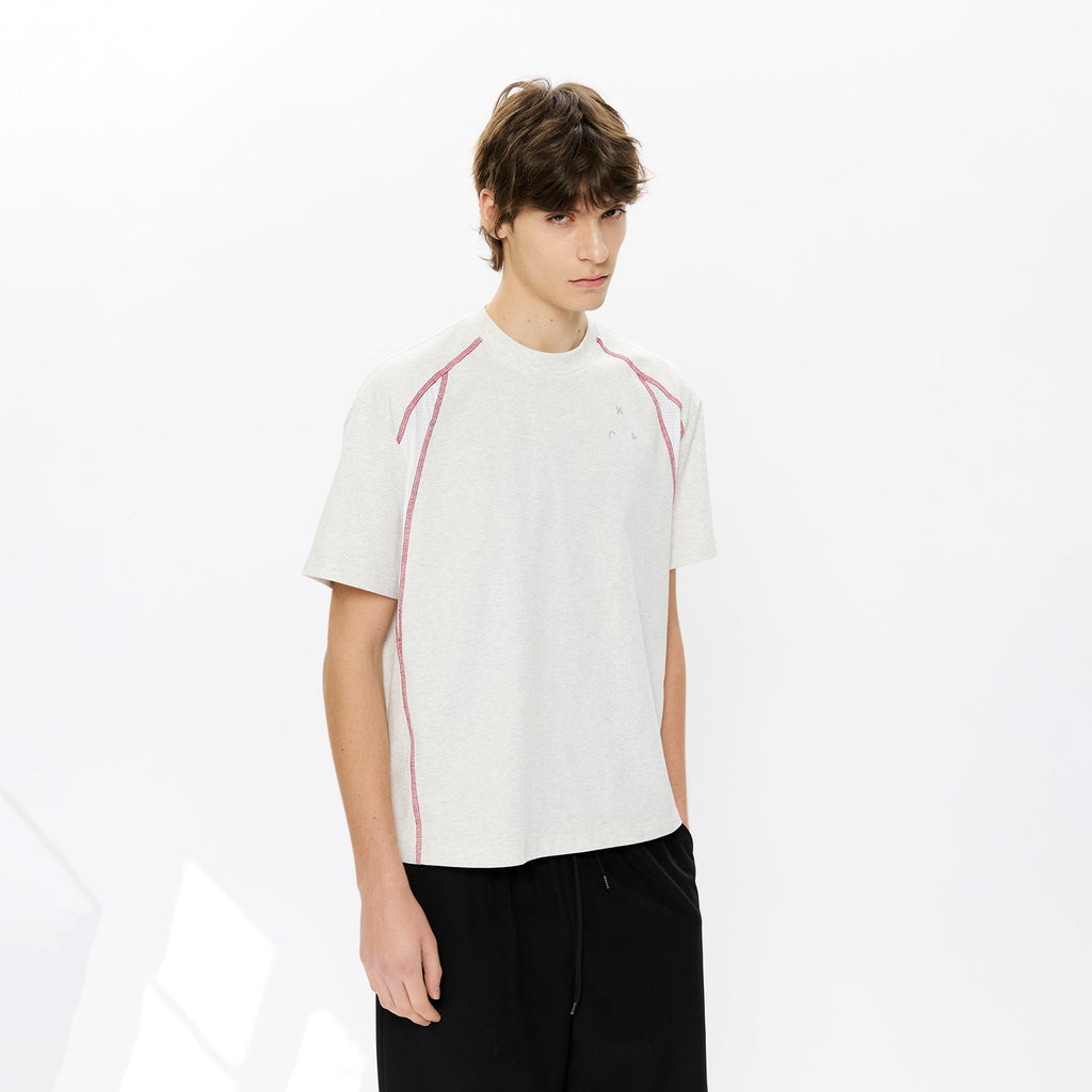 KREATE Contrast Saddle-Stitch Knit Tee