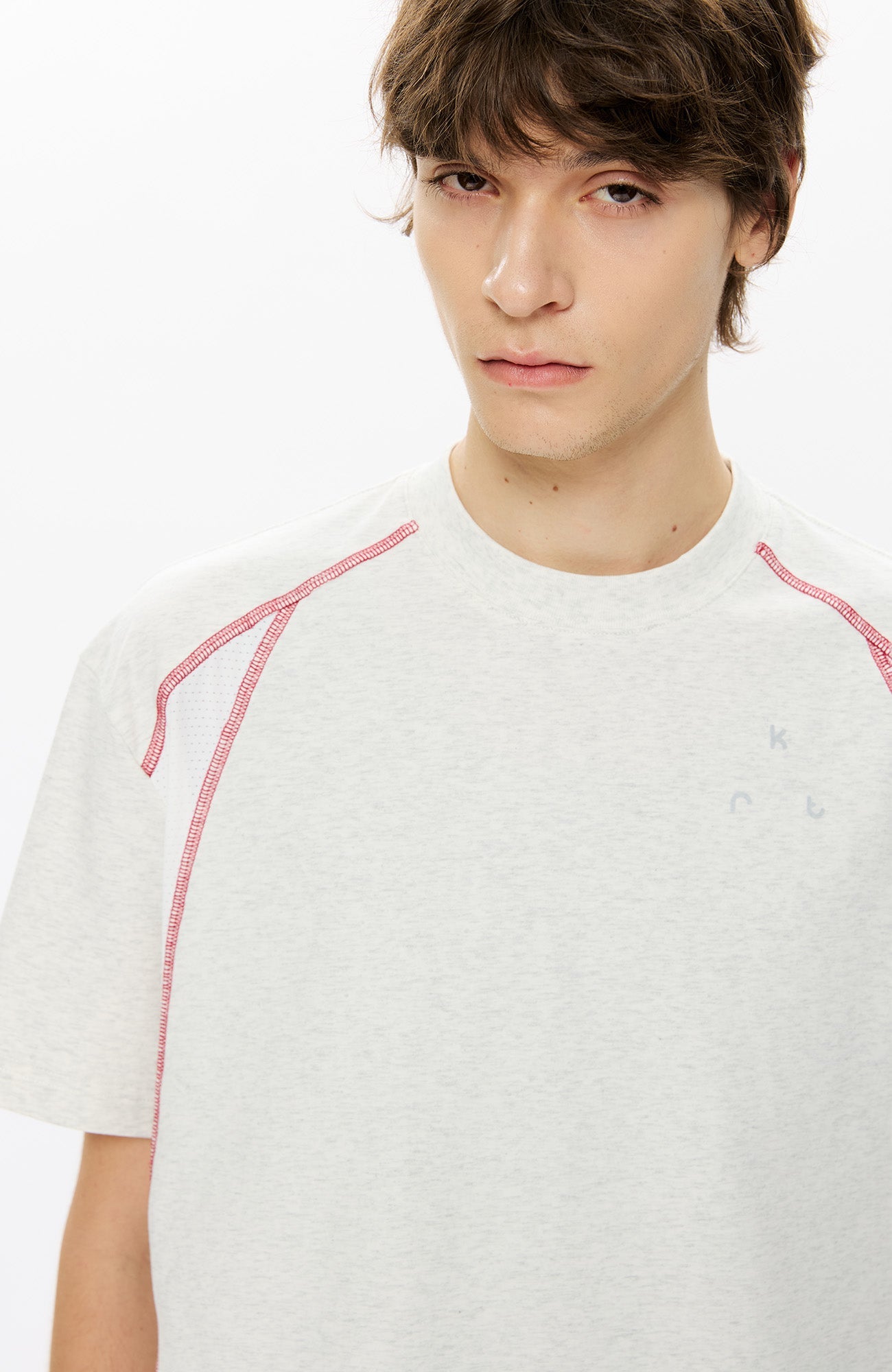 KREATE Contrast Saddle-Stitch Knit Tee