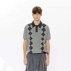 KREATE Retro Diamond-Knit Short Sleeve Polo