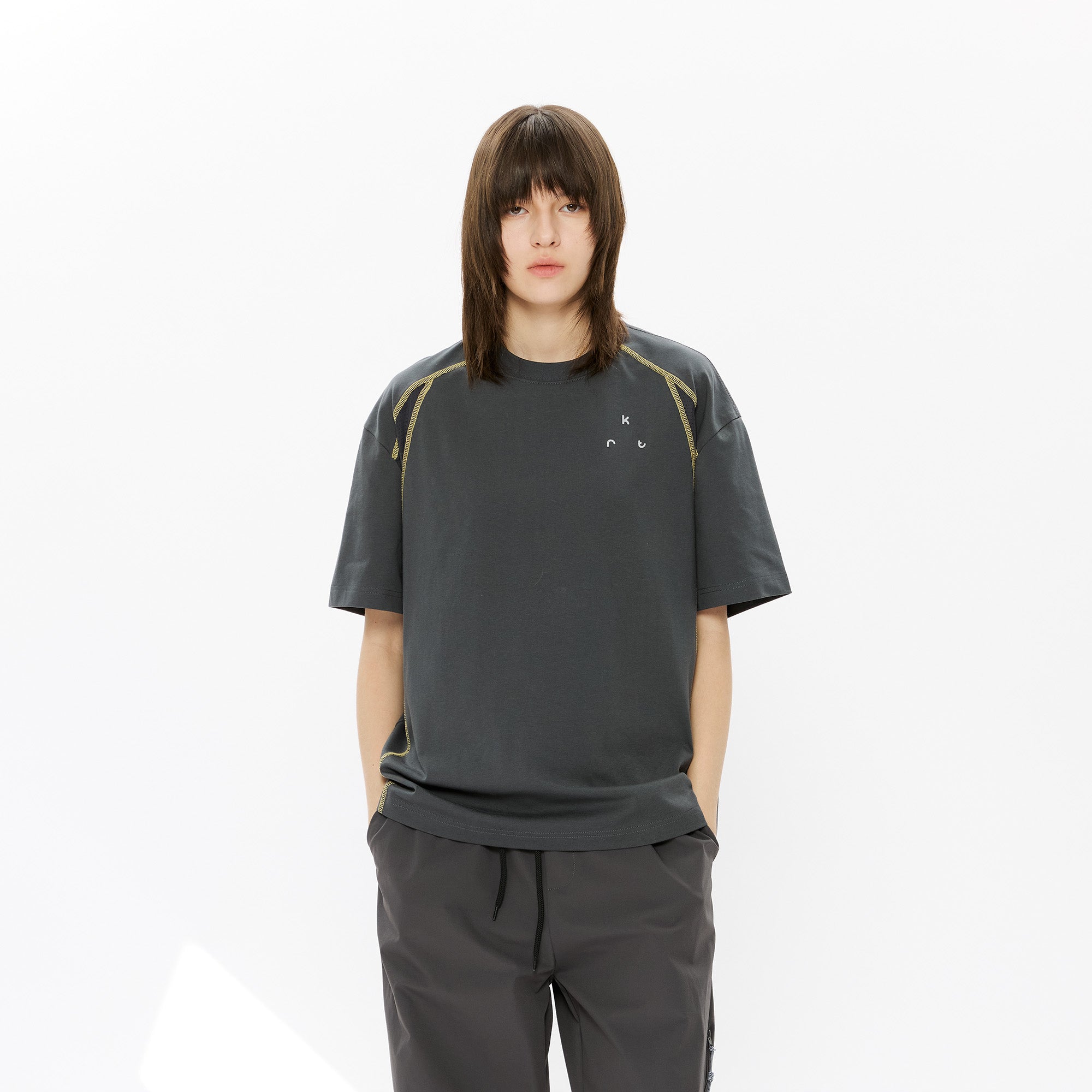 KREATE Contrast Saddle-Stitch Knit Tee