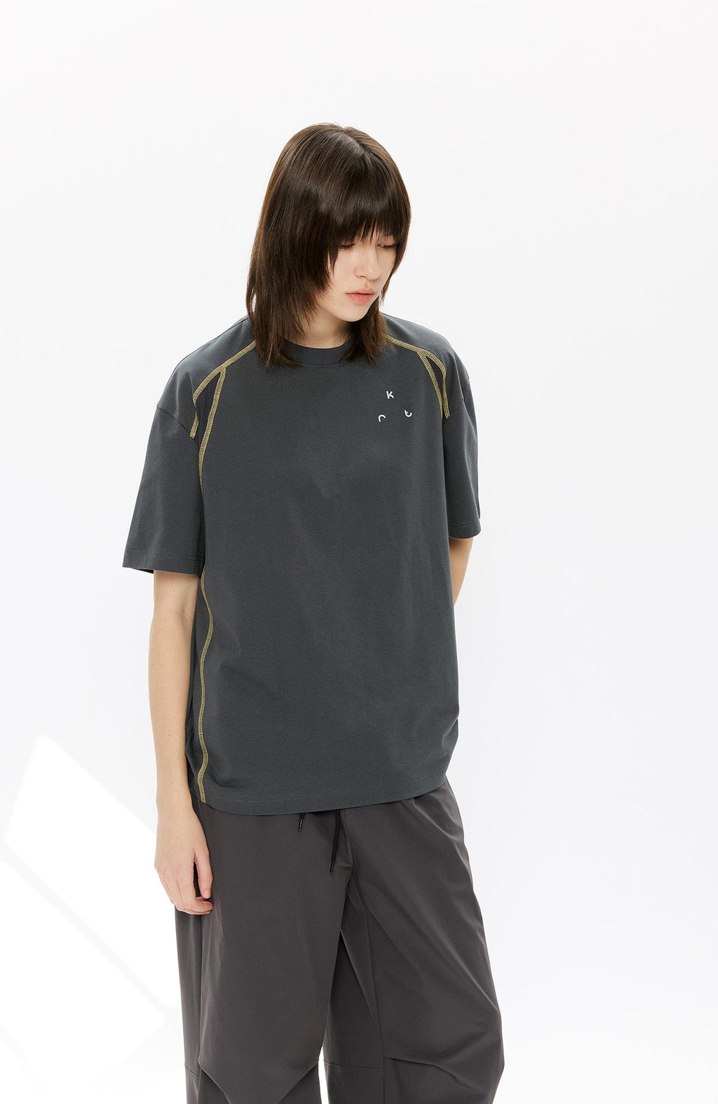 KREATE Contrast Saddle-Stitch Knit Tee
