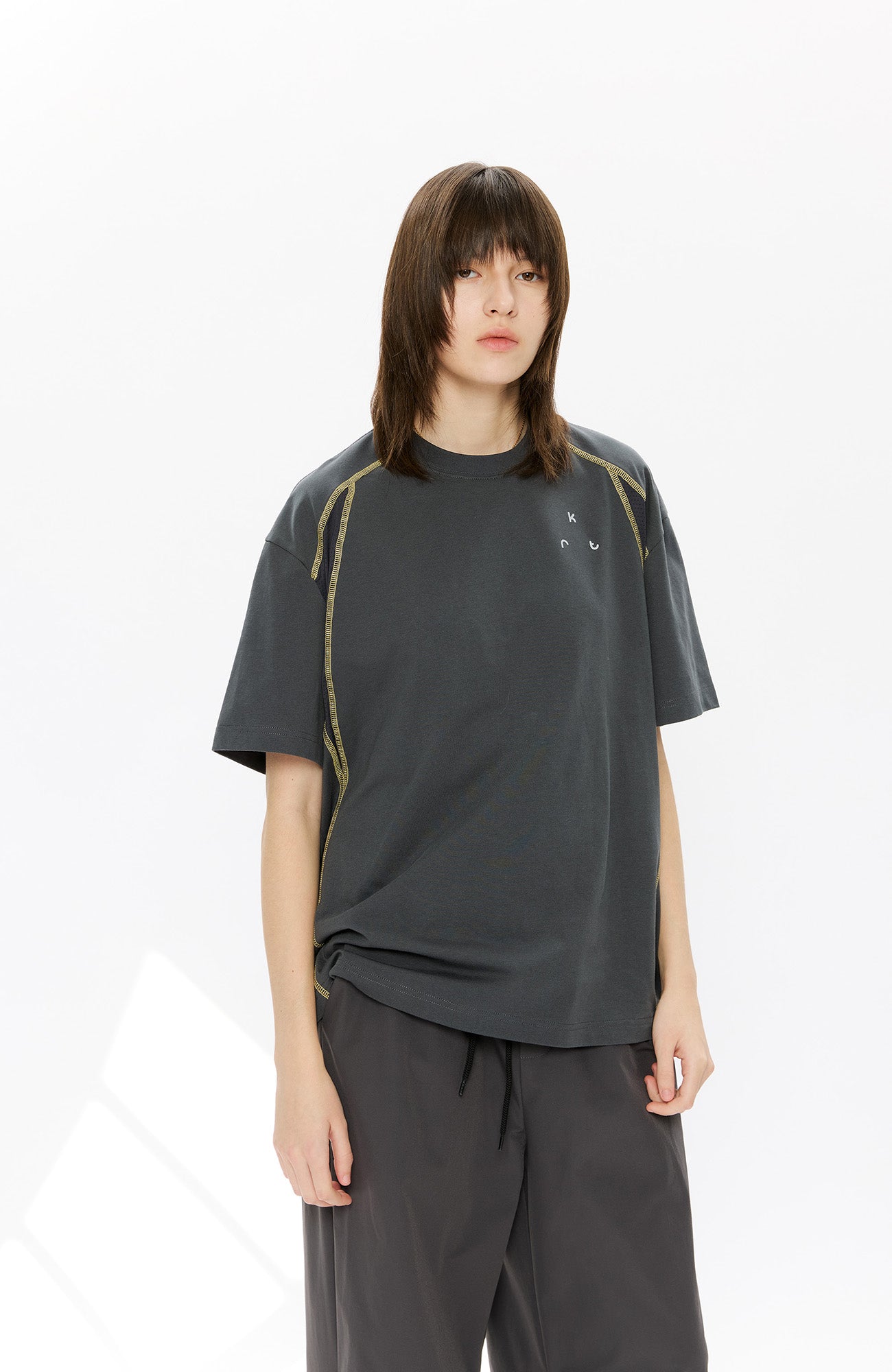 KREATE Contrast Saddle-Stitch Knit Tee