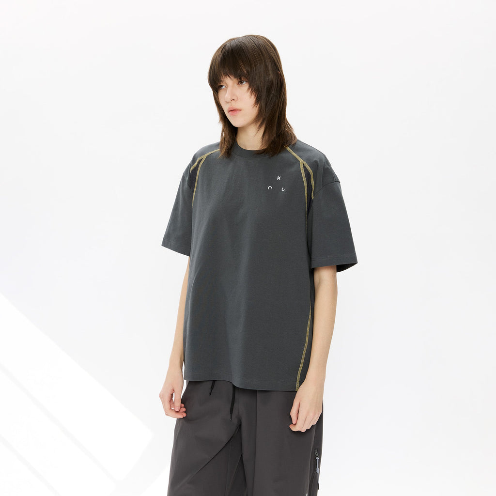 KREATE Contrast Saddle-Stitch Knit Tee