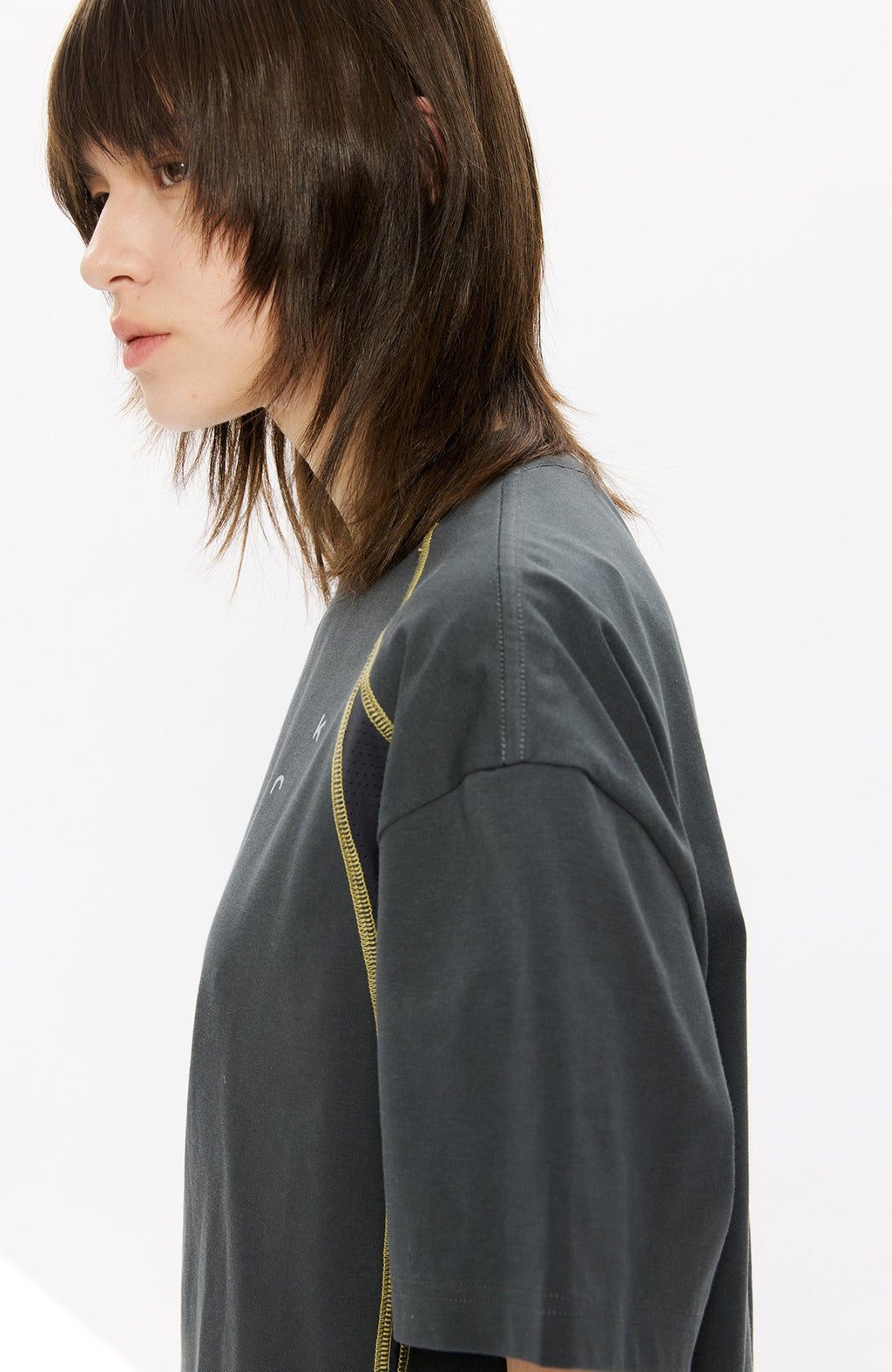KREATE Contrast Saddle-Stitch Knit Tee