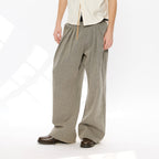 KREATE Pinstripe Pleated Draped Wide Trousers