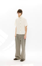 KREATE Asymmetrical Placket Short Sleeve Shirt